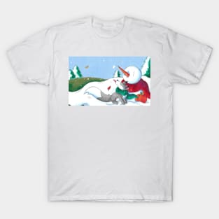 Catching Leaves and Snow T-Shirt